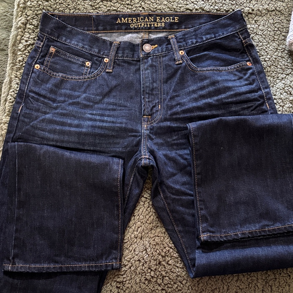 American Eagle Outfitters Men's Deep Indigo Jeans